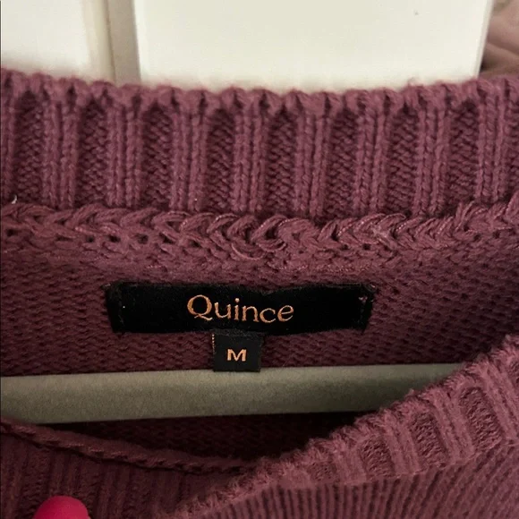 Quince Burgundy Crew Neck Sweater - Picture 2 of 2